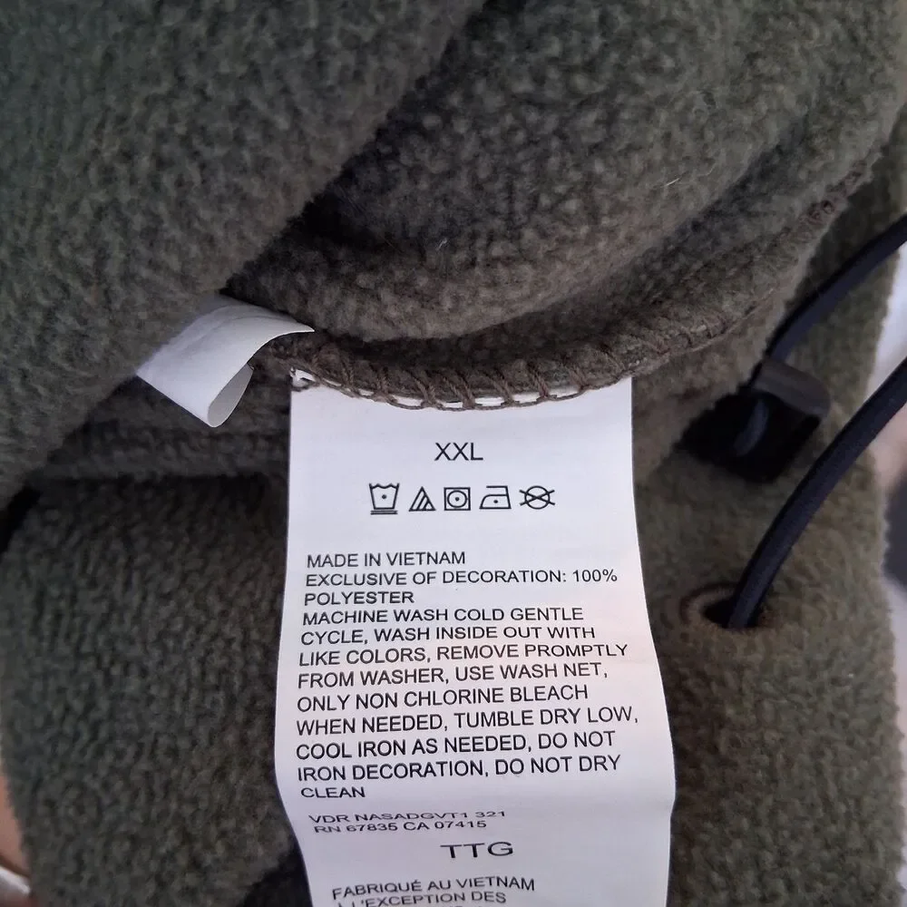 Nautica Men’s Fleece Pullover 1/4 Zipper Olive Green Navy Blue size XXL